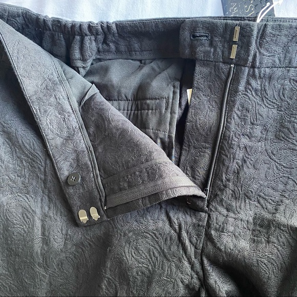 Talbots 100% Cotton Black Floral Cropped Trouser Pants | Talbots Dress Pants - Picture 9 of 14